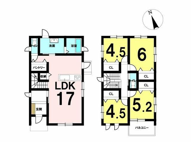 大分市 大字下郡ゆめが丘（滝尾駅） 2階建 ４ＬＤＫ