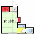 常盤荘 ２２ ワンルームの間取り図