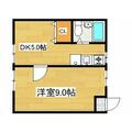 神戸市灘区 一王山町（六甲駅） 2階 １DKの間取り図