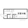 京都市北区 紫野花ノ坊町（北大路駅） 2階 １Kの間取り図