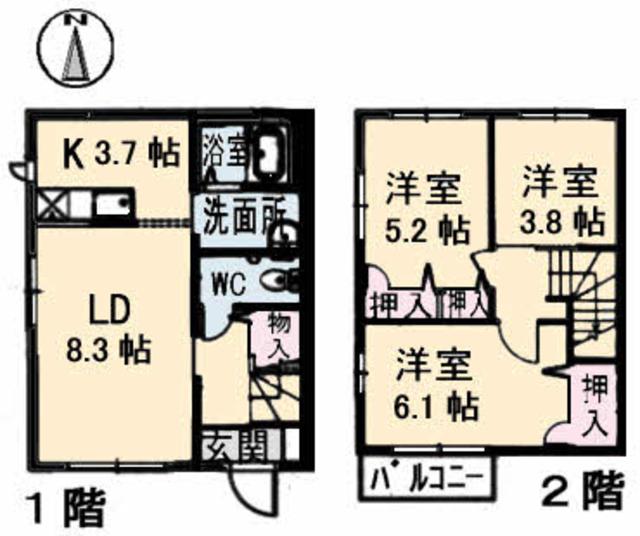 アットホーム】クレールＴＡＫＡ Ａ０１０１ ３ＬＤＫ（提供元：積水ハウス不動産中国四国(株)  広島西賃貸営業所）｜広島市西区の賃貸アパート[1015467980]