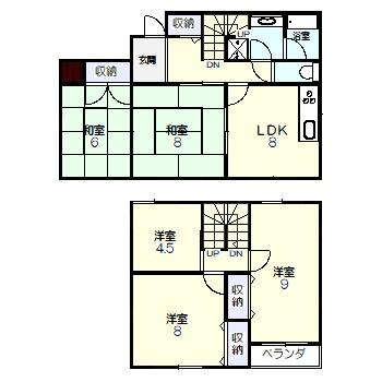 Okayama City, Higashi Ward, Kotominami (Kamimichi Station), 2-story house, 5LDK &mdash; photo 1