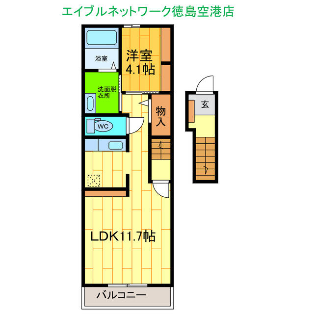 アットホーム バレンシア パレス ２０２ １ｌｄｋ 提供元 エイブルｎｗ徳島空港店 株 高島不動産 板野郡松茂町の賃貸アパート