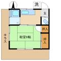 パールハイツＢ 1階 １Kの間取り図