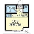 ユナイト鶴見クッキー・アン 1階 ワンルームの間取り図