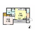 メルシー芙蓉１０ ３０１ １DKの間取り図