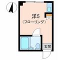 高山ビル 2階 ワンルームの間取り図