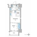 江東区 深川２丁目（門前仲町駅） 13階 １DKの間取り図