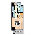 世田谷区 松原１丁目（代田橋駅） 9階 １Kの間取り図