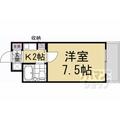 ＤＥＴＯＭ－１烏丸一条Ⅱ ４０３ １Kの間取り図