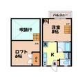 ニューハイ夢本尾 2階 １Kの間取り図