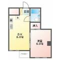 カルム志茂 ３０１ １DKの間取り図