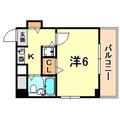 神戸市灘区 神ノ木通３丁目（大石駅） 6階 １Kの間取り図