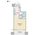プロシード日本橋堀留町 ０２０２ １Kの間取り図