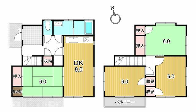 Minato, Naka Ward, Okayama City (near Higashiyama/Okaden Museum Station) 2-story building, 4DK &mdash; photo 1