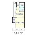 アンソレイエ・ロジュマン 4階 １DKの間取り図
