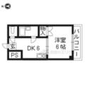 京都市右京区 西院三蔵町（西院駅） 3階 １DKの間取り図