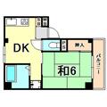 神戸市中央区 熊内町５丁目（新神戸駅） 3階 １DKの間取り図