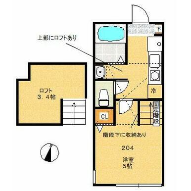 便利なロフト付１Ｋ♪