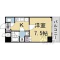京都市右京区 西京極東大丸町（西京極駅） 6階 １Kの間取り図
