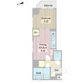 サンカメリア ０２０３ １DKの間取り図