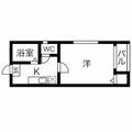 エーデルワイスＩＩ １０３　プラン １Kの間取り図