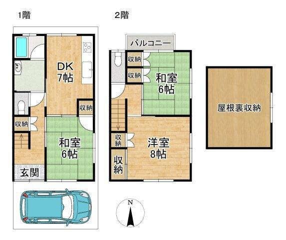 アットホーム】紫竹桃ノ本町貸家 3DK（提供元：LIXIL不動産