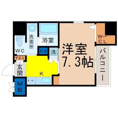 間取図　洋室７．３帖　ウォークインクローゼット