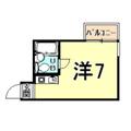 甲子園ハイム　Ｗ棟 ２１０ ワンルームの間取り図