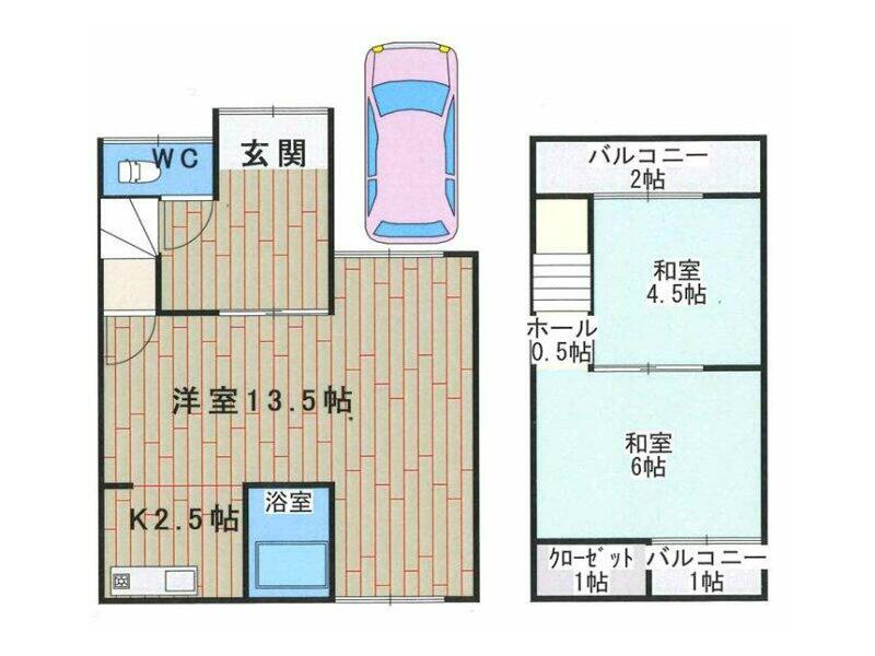 Takaishi City, Kamo 1-chome (Kyarabashi Station) 2-story 2LDK