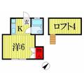 亥鼻ハイリビング壱番館 ２０２ １Kの間取り図