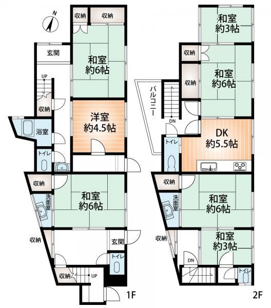 Kobe City, Nagata Ward, Nishimaruyama-cho 1-chome (Maruyama Station), 2-story building, 7DK &mdash; photo 1