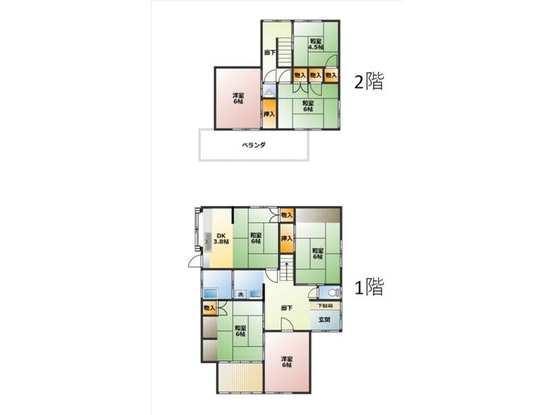 Omuta City, Oaza Rekiki (Nishitetsu Ginsui Station) 2-story 6LDK