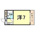 西宮市 甲子園八番町（甲子園駅） 3階 １Kの間取り図
