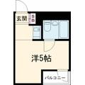 オーシャンヴィレッジⅡ ２０１ ワンルームの間取り図