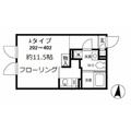 ＡＬＥＲＯ白山Ⅱ ４０６ ワンルームの間取り図