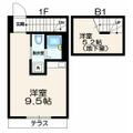 新宿区 須賀町（四谷三丁目駅） 1階 ワンルームの間取り図
