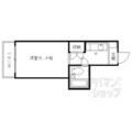 京都市右京区 西院東貝川町（西院駅） 3階 １Kの間取り図