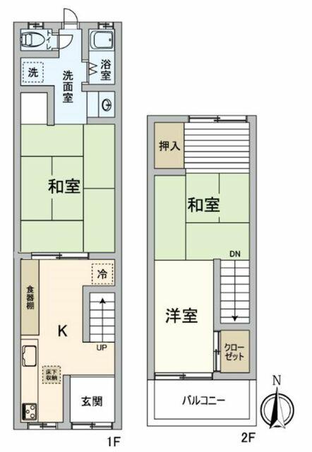 Osaka City, Suminoe Ward, Misaki 1-chome (Suminoe Park Station) 2-story building, 3K &mdash; photo 1
