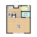 ウッドハイム大松 １－Ｄ １Kの間取り図
