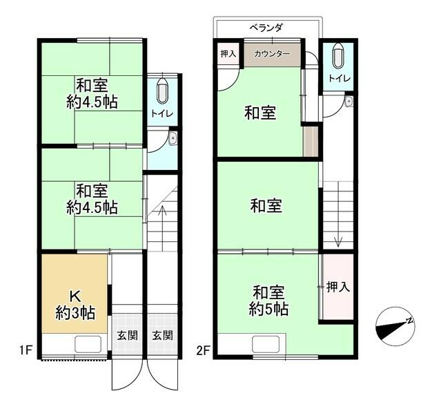 1-chome, Hayashi-dera, Ikuno-ku, Osaka City (near Teradacho Station) 2-story building, 5K &mdash; photo 1