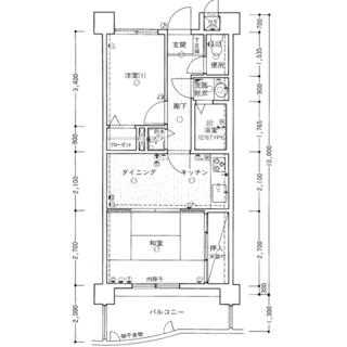 ダイアパレスマインズ原 2階 2DK