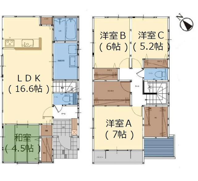 大分市 上田町３丁目（古国府駅） 2階建 ４ＬＤＫ