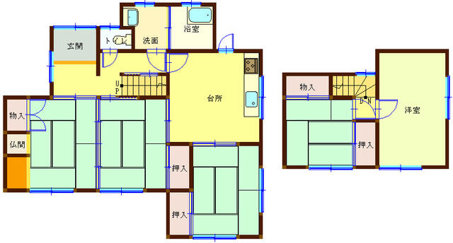 Kurashiki City, Kojima Ogawa 9-chome (near Kaminomachi Station), 2-story building, 5DK &mdash; photo 1