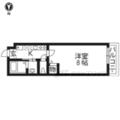 京都市下京区 大宮通丹波口下る大宮１丁目（丹波口駅） 2階 １Kの間取り図