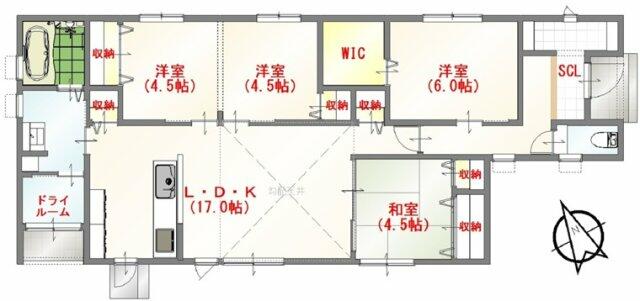 大分市 汐見１丁目（大在駅） 平屋建 ４ＬＤＫ
