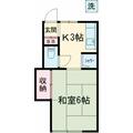 サニーマイホームしおざき ２Ｂ １Kの間取り図