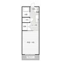 まえの花きゃべつ ２０５ １Kの間取り図