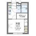 レオパレス豊藤Ⅱ 2階 １Kの間取り図