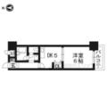エスリード四条河原町 １４０１ １DKの間取り図
